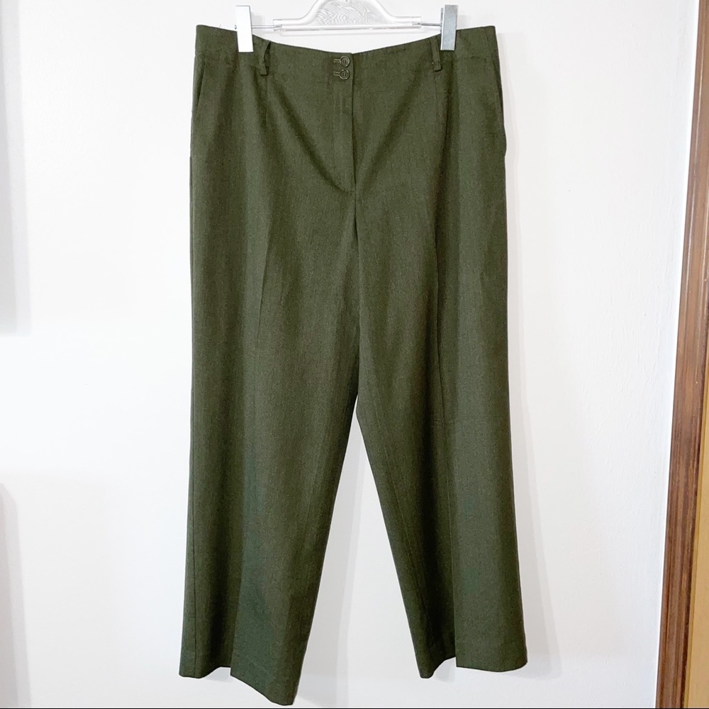 Talbots Petites Green Wool Trousers